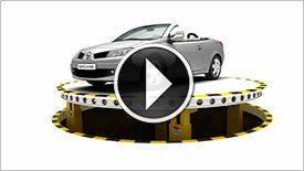Animation 3D sur la sécurité du Cabriolet Renault Megane 